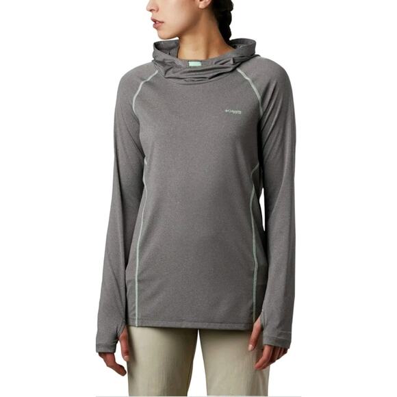Columbia Womens PFG Tamiami Heather Knit HoodieSz XL Performance Fishing Gear - Picture 1 of 9